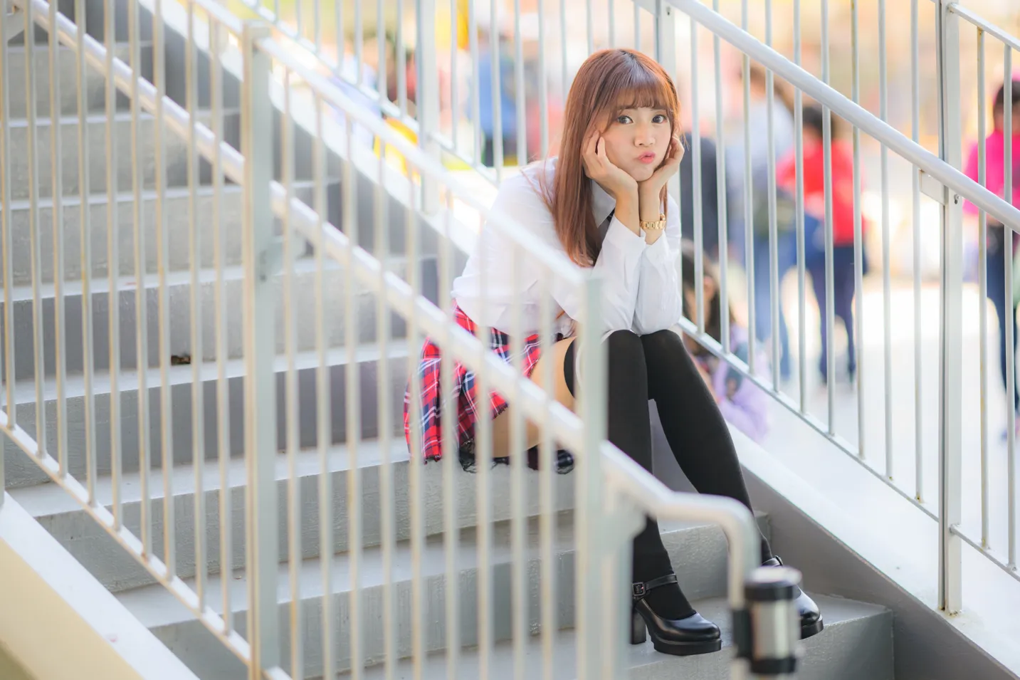 [Mzsock] NO.233 Student uniform high heels street photography#[105P]-11