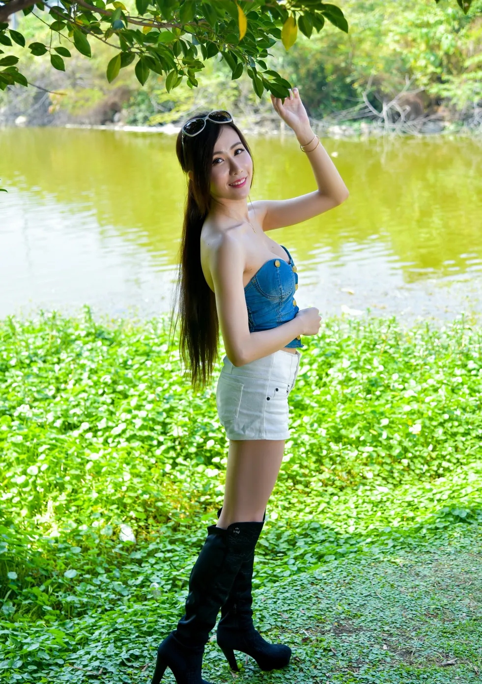 [Mzsock] NO.181 Yanxi off-shoulder shorts, boots and beautiful legs street photography#[71P]-48