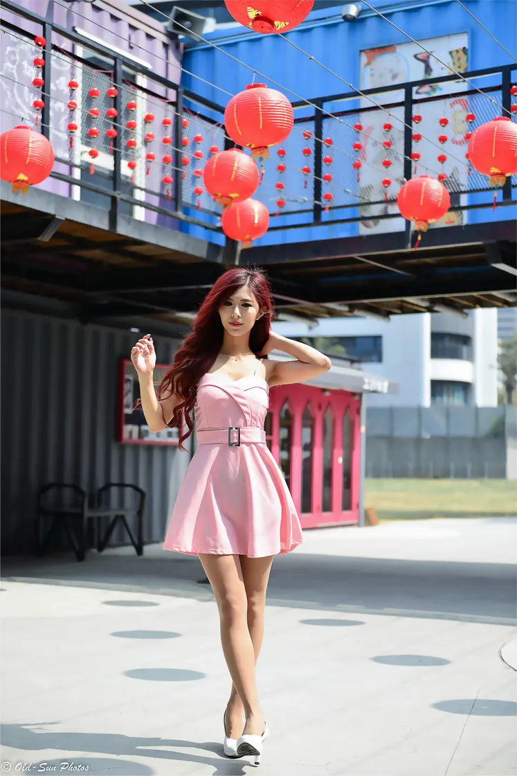 [Mzsock] NO.155 Gao Xuan pink dress, short skirt, stockings, high heels and beautiful legs street photography#[82P]-2